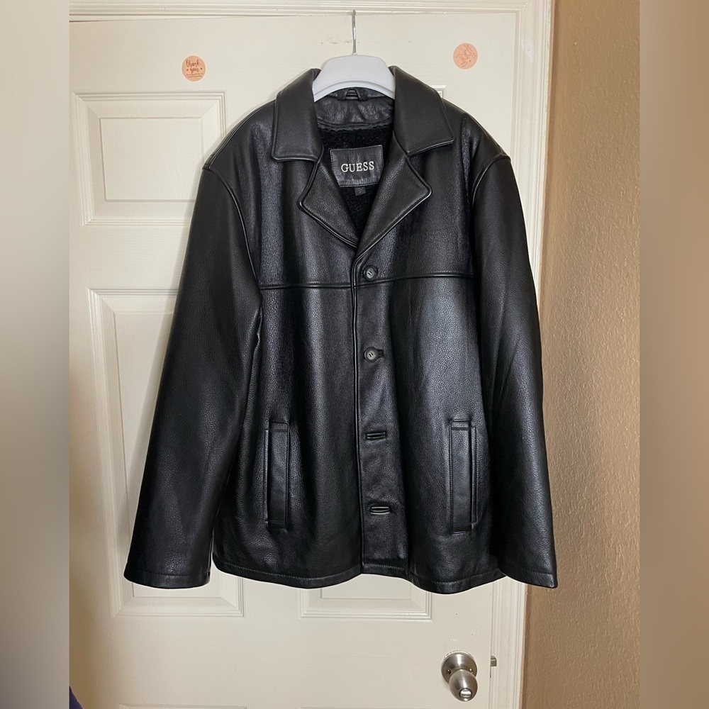 New Old Stock Vintage Guess Men's leather jacket. GUESS Medium‌‌‌‌‌‌‌ - Picture 10 of 10